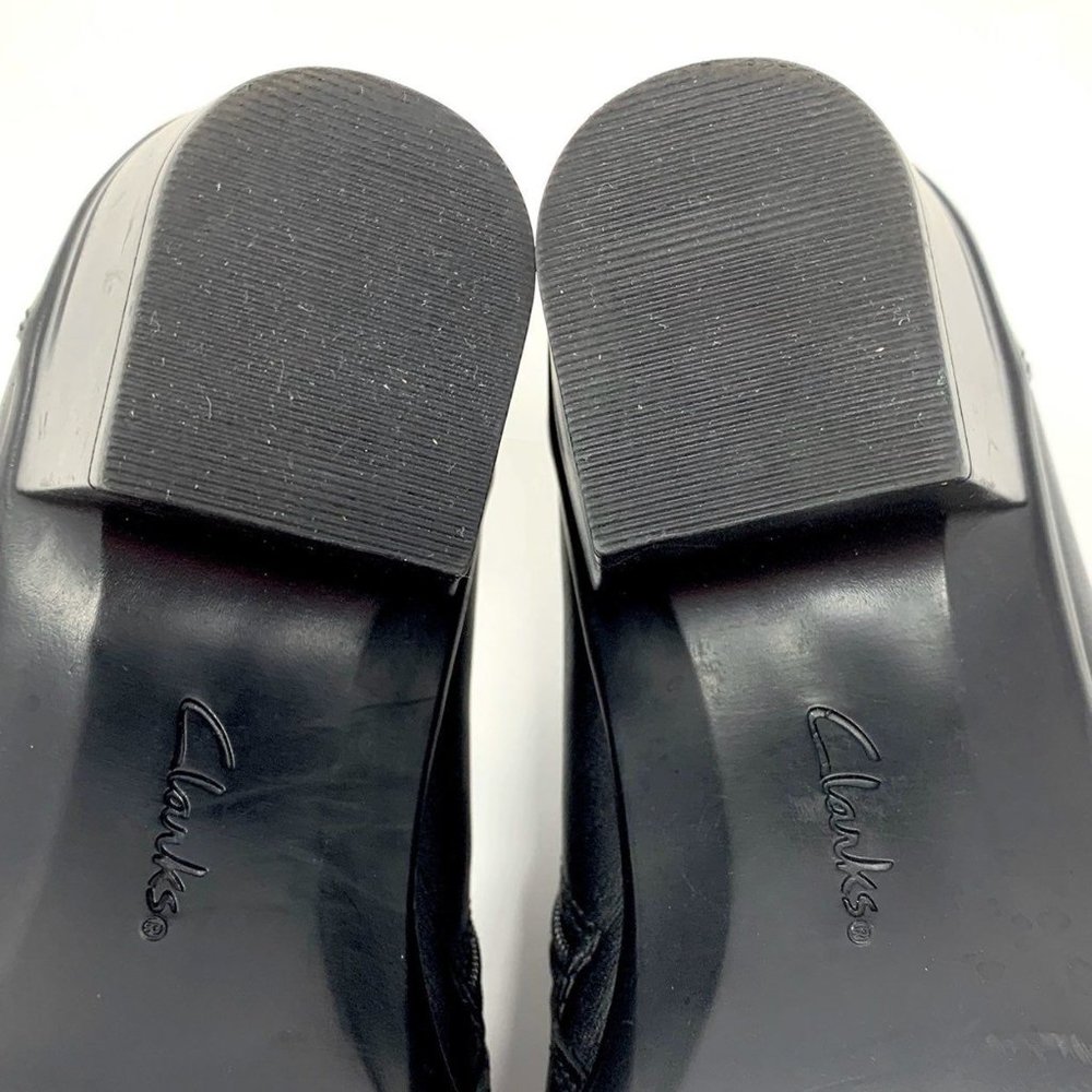Clarks Collection 22545 Black Leather Side Button Side Zip Up Shooties Size 6 - Picture 8 of 9